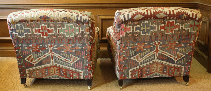 Turkish Kilim Pair of Lansdown Chairs